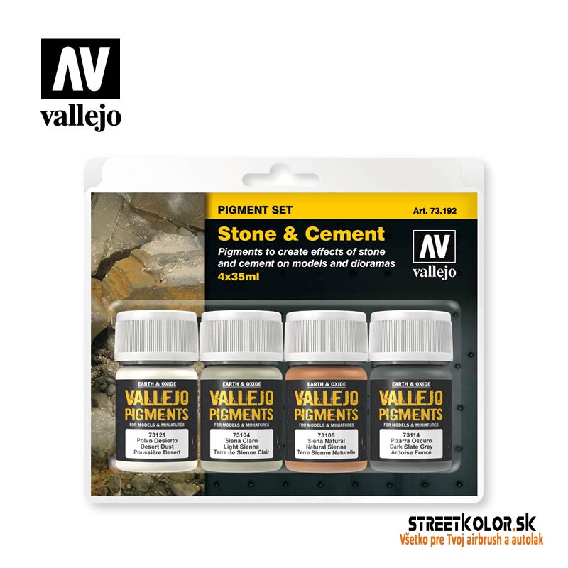 Vallejo pigment - Stone and Cement set 73192 4 x 30ml