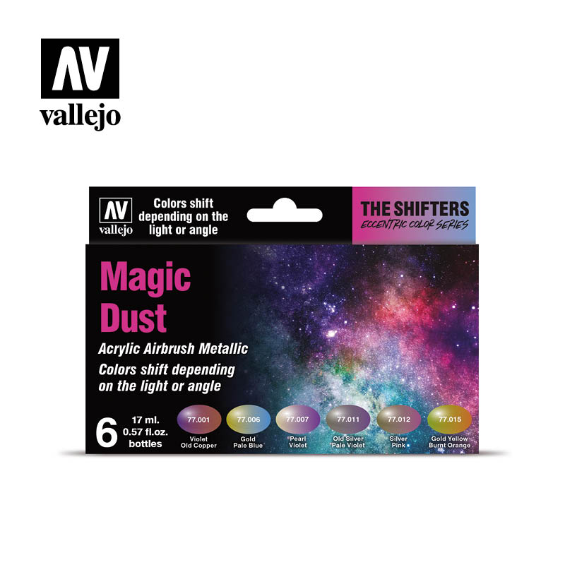 Vallejo sada 77.090 airbrush farieb Magic Dust 6x17 ml