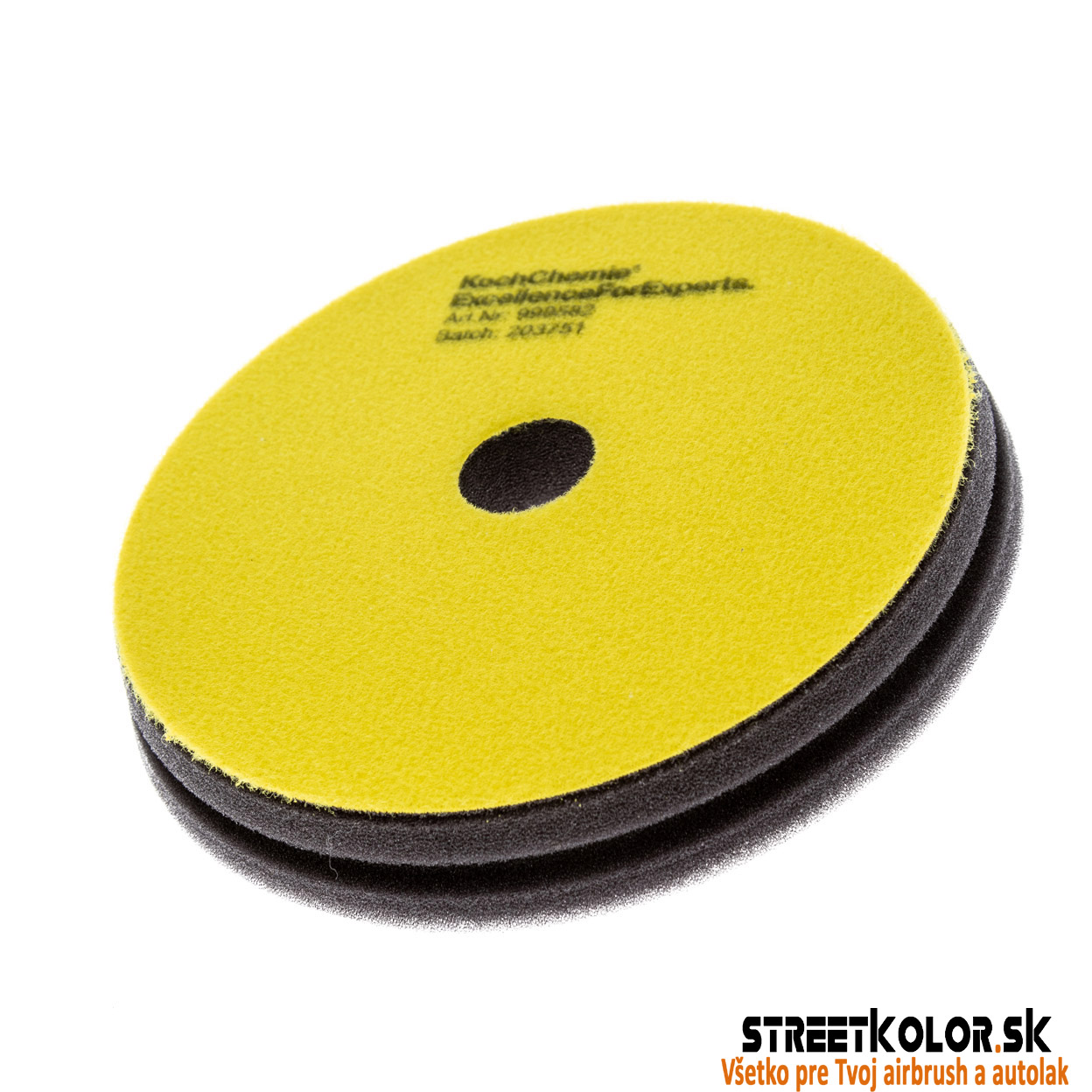 KochChemie Stredne tvrdý žltý leštiaci kotúč Fine Cut Pad 150 x 23 mm