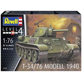 Revell T34/76 Model 1940 Set tank 1:76, 76 dielov