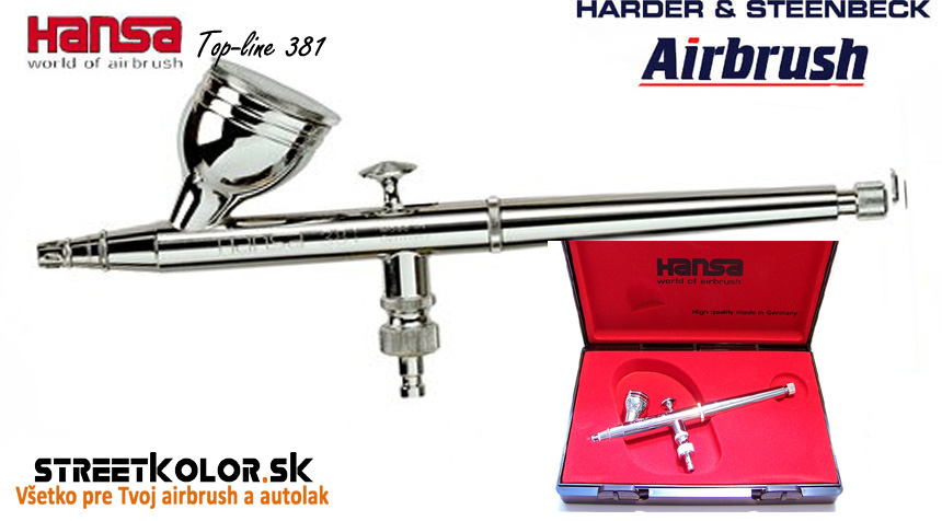 Airbrush striekacia pištoľ HARDER & STEENBECK Hansa Topline 381 Chrome 0,3 mm