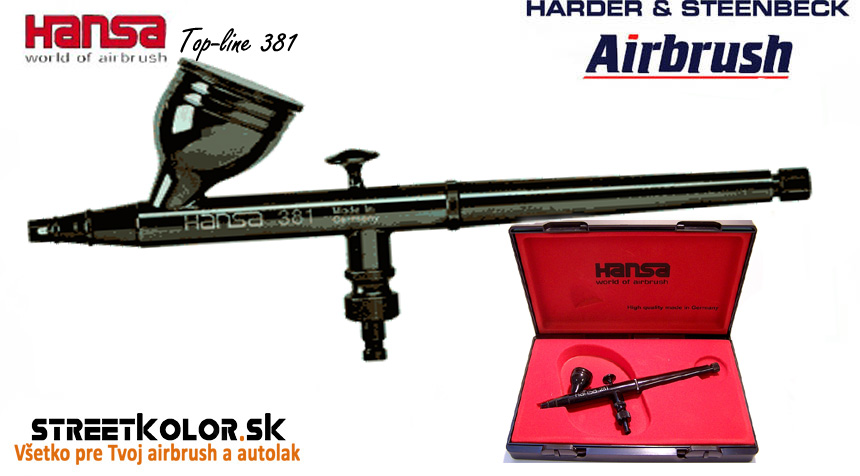 Airbrush striekacia pištoľ HARDER & STEENBECK Hansa Topline 381 Black 0,3 mm