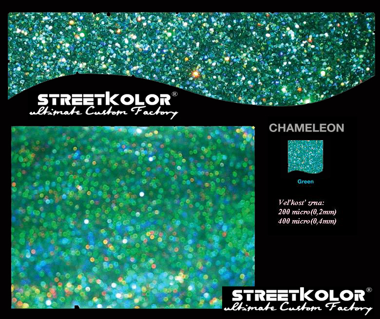 KolorPearl Brilliant farba riedidlová, Odtieň Chameleón Zelený ,400micro