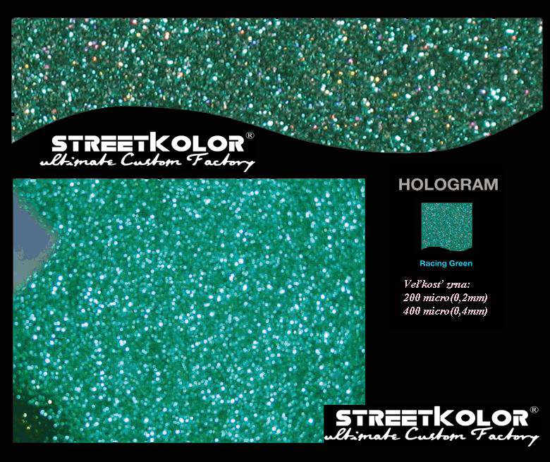 KolorPearl Brilliant farba riedidlová, Odtieň Hologram Zelený,400micro