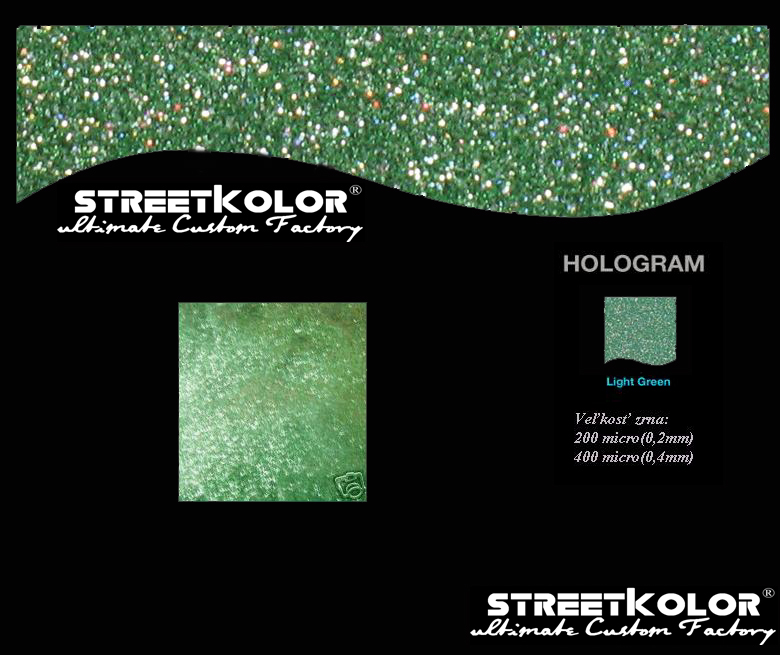 KolorPearl Brilliant farba riedidlová, Odtieň Hologram Svetlý Zelený,400micro