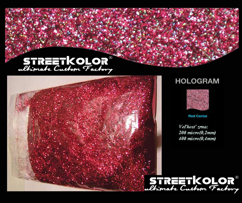 KolorPearl Brilliant farba riedidlová, Odtieň Hologram Tmavý Červený,400micro
