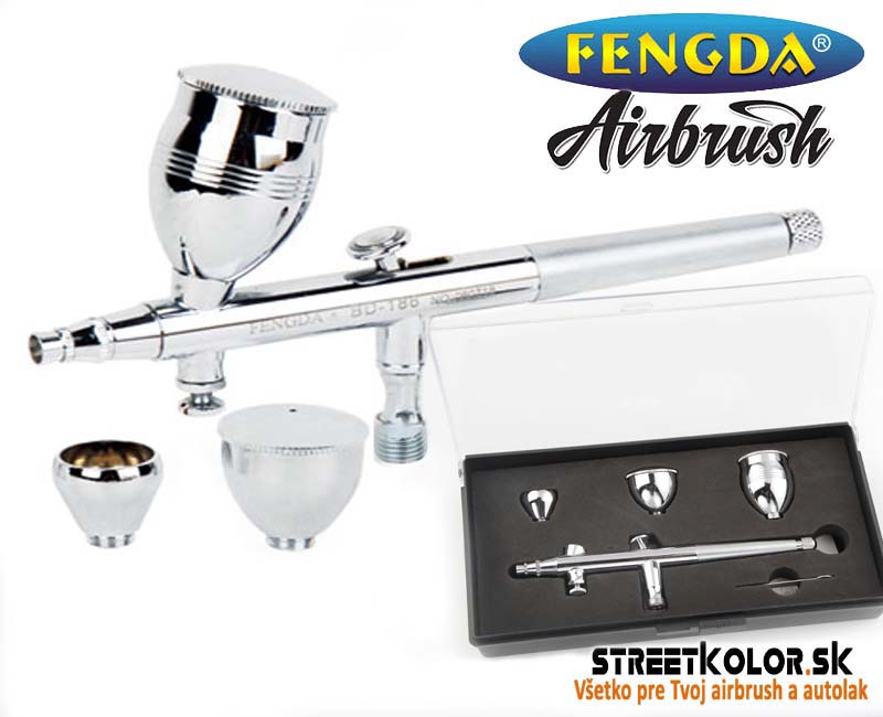Airbrush pištoľ FENGDA ® BD-186 0,2mm, 3 x kalíšok