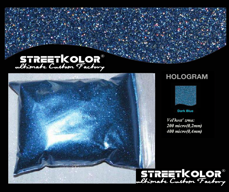 Hologram Modrý Tmavý, 50 gramov, 200 micro=0,2mm