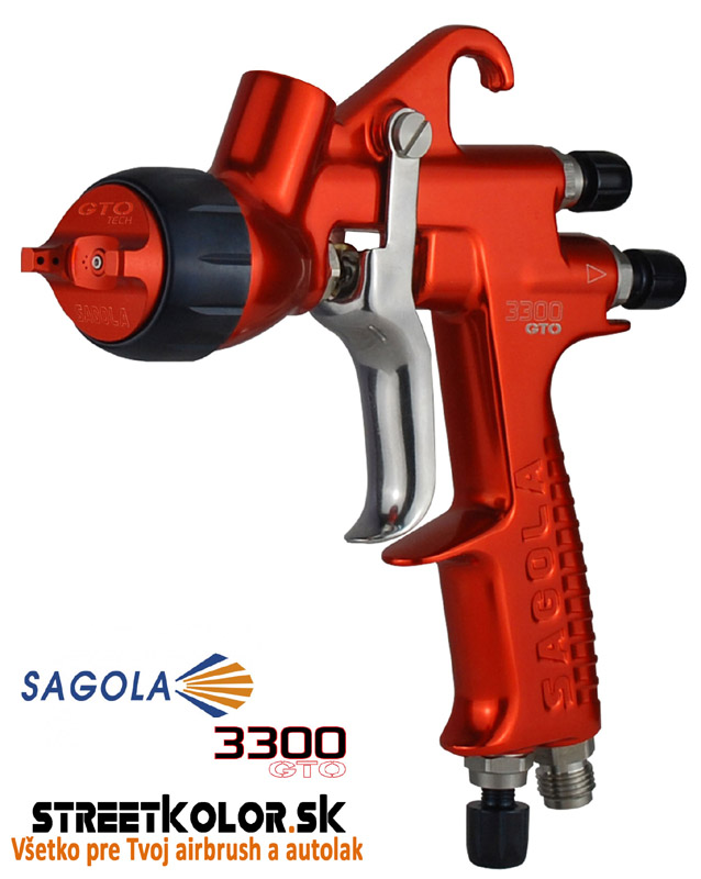 Sagola 3300 GTO HVLP 1,8mm, striekacia pištoľ pre lak a metalízu, nádržka: 600ml