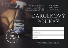 Valentínsky darčekový poukaz na produkty CARBONAX v hodnote 75€