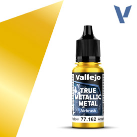 VALLEJO TRUE METALLIC 77.162 Žltá metalická akrylová airbrush farba 18 ml