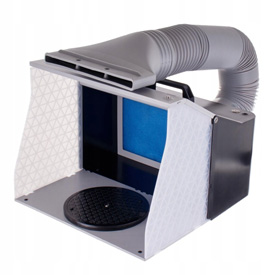 Striekací box s 2 ventilátormi odsávania, LED osvetlením s reguláciou a rotačným stojanom AH-310A