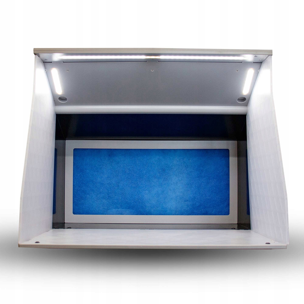 Striekací box s 2 ventilátormi odsávania, LED osvetlením s reguláciou a rotačným stojanom AH-310A