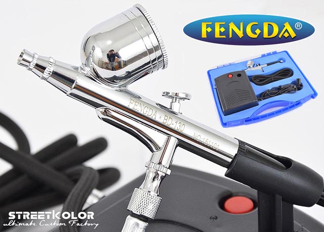 Airbrush sada s kompresorom FENGDA® BD-831 a airbrush pištoľou BD-130 0,3mm