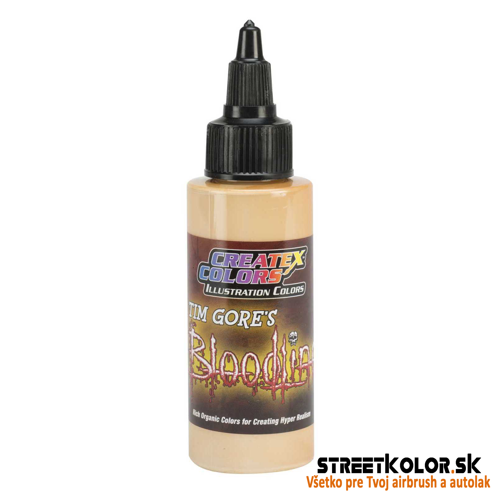 Ilustračná Olivovo zlatá svetlá airbrush farba CreateX 60 ml