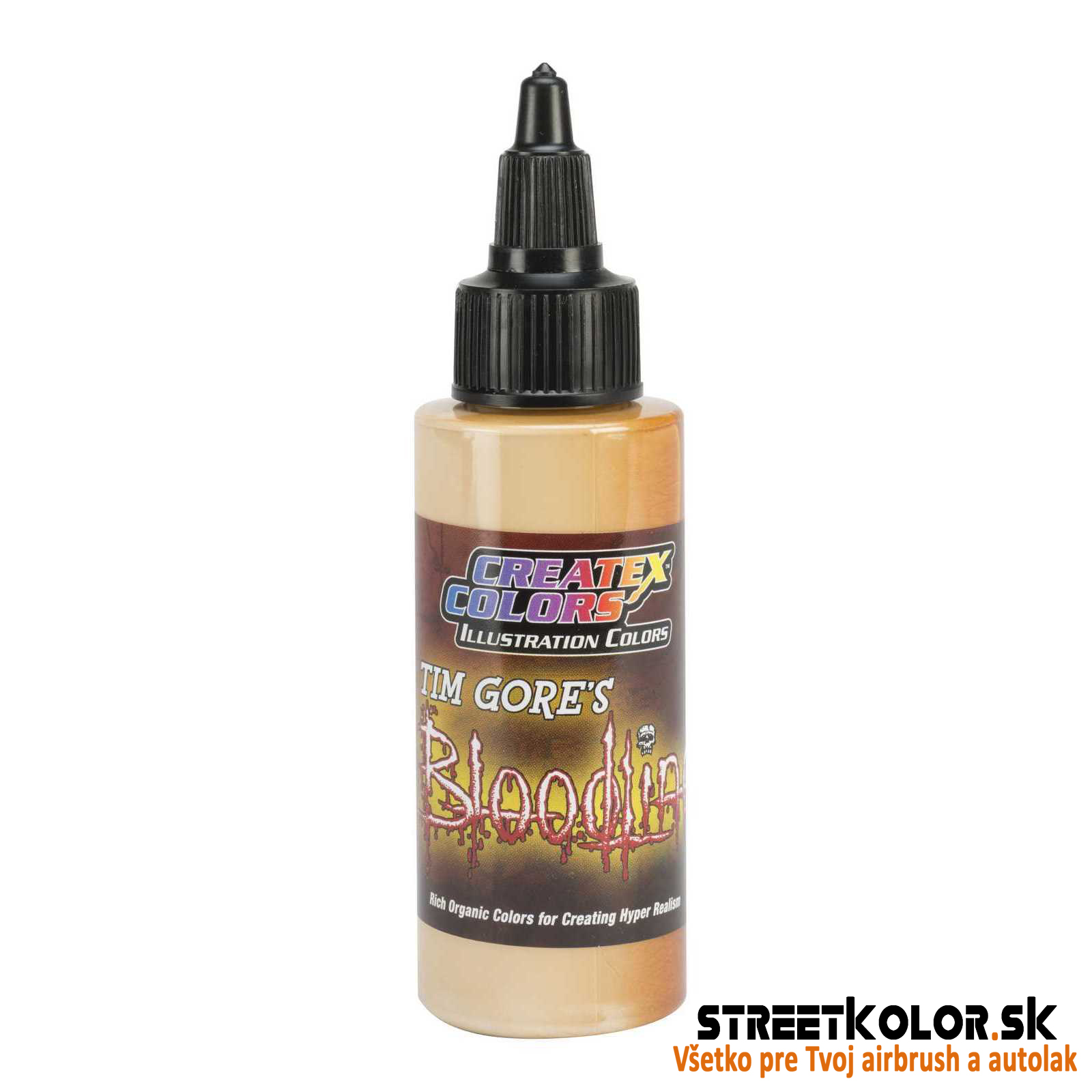 Ilustračná Olivovo zlatá airbrush farba CreateX 60 ml