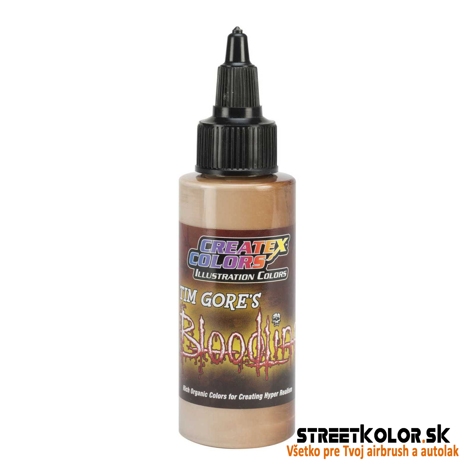 Ilustračná Olivovo zlatá tmavá airbrush farba CreateX 60 ml