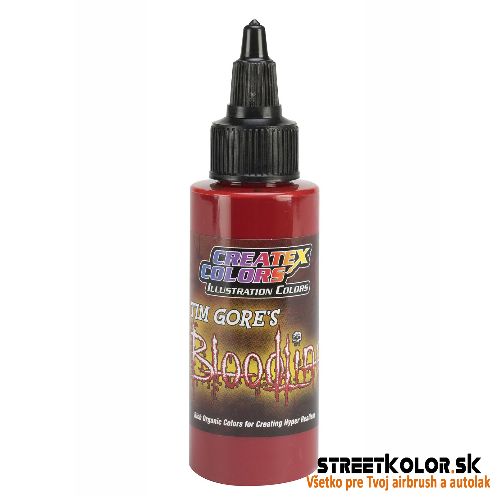 Ilustračná Krvavočervená airbrush farba CreateX 60 ml