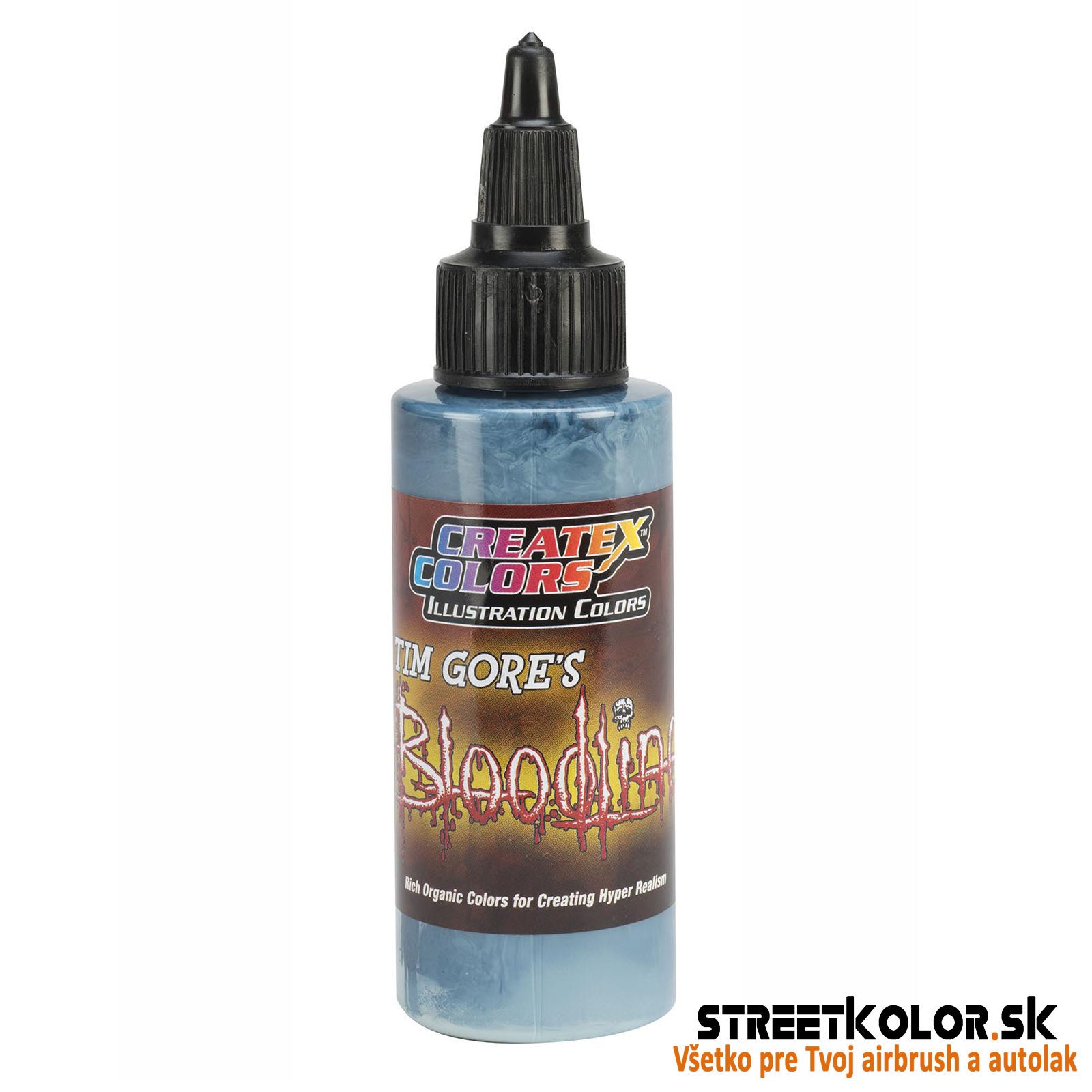 Ilustračná Modrá airbrush farba CreateX 60 ml