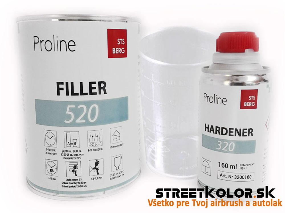 Akrylový plnič tmavosivý PROLINE 520 HS 5:1 (800 + 160 ml)