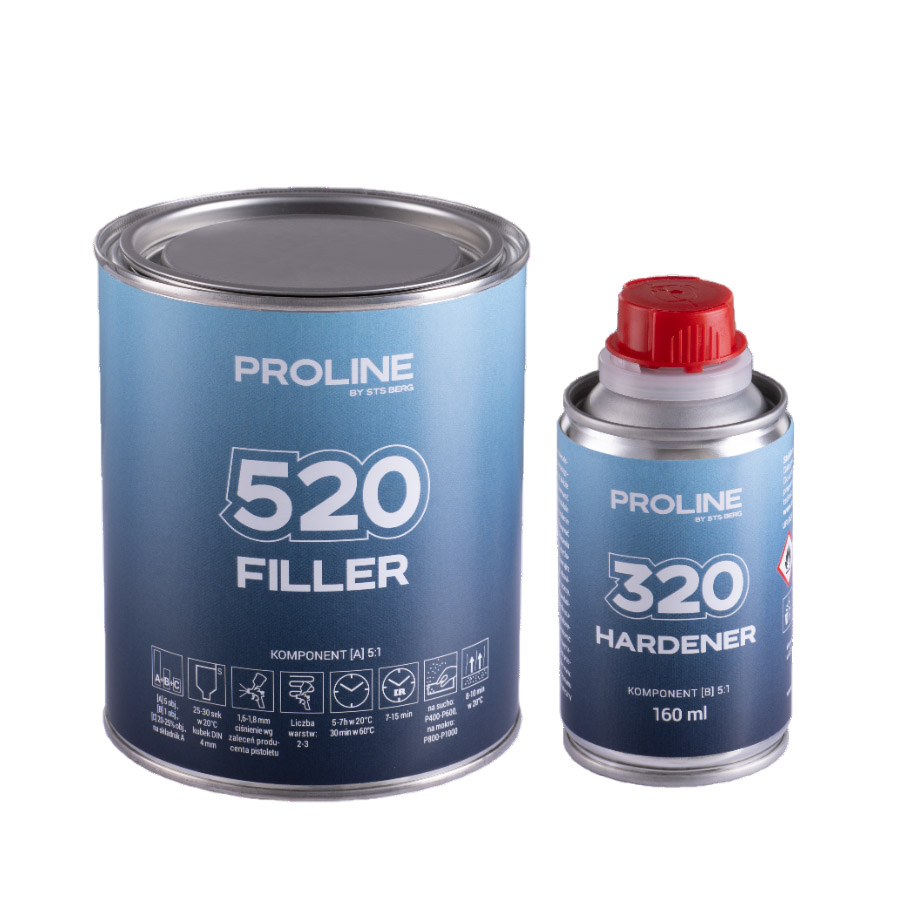 Akrylový plnič tmavosivý PROLINE 520 HS 5:1 (800 + 160 ml)