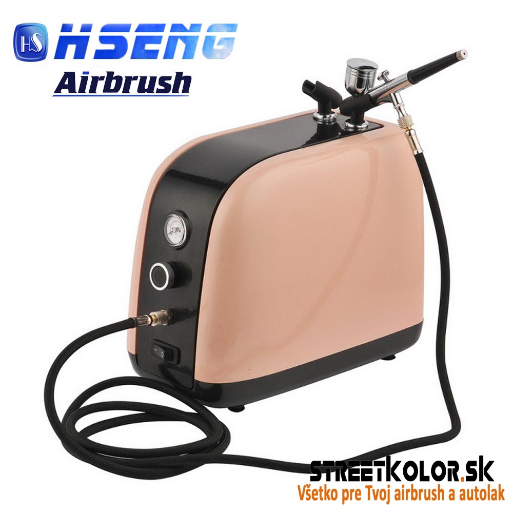 Airbrush set s kompresorom HS-386K + airbrush pištoľ HS-30 - extra tichý chod