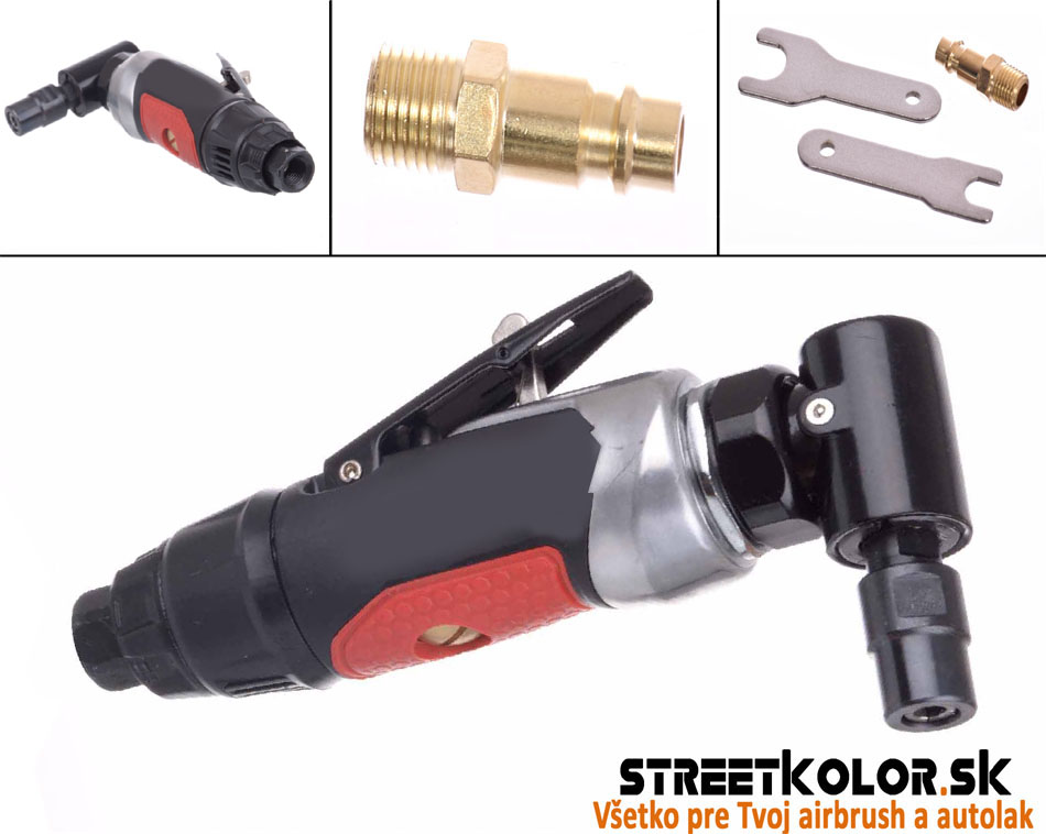 Profesionálna pneumatická stopková brúska KolorTech AT-7034F 6mm, 4 rýchlosti, 115l/min./6,2bar