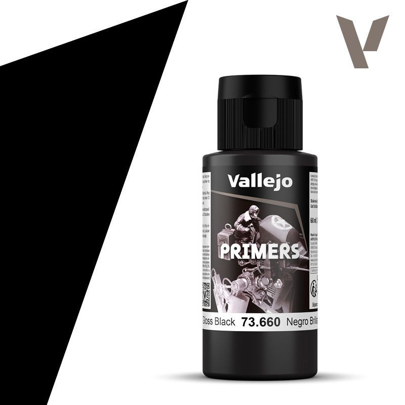 Vallejo 73.660 Surface Primer Gloss Black - Lesklý čierny základ 60ml