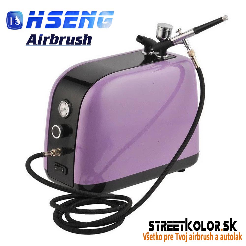 Airbrush set s kompresorom HS-386K + airbrush pištoľ HS-30 - extra tichý chod