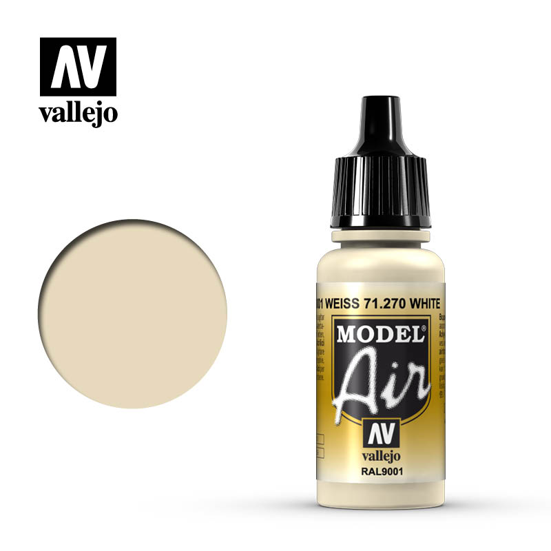 Vallejo 71.270 biela akrylová airbrush farba 17 ml (VALLEJOWHITE)