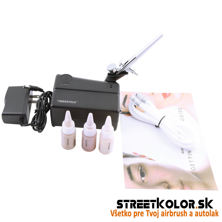 Airbrush set: Kompresor FENGDA TIMBERTECH MK-200 s pištoľou a make-up farbami