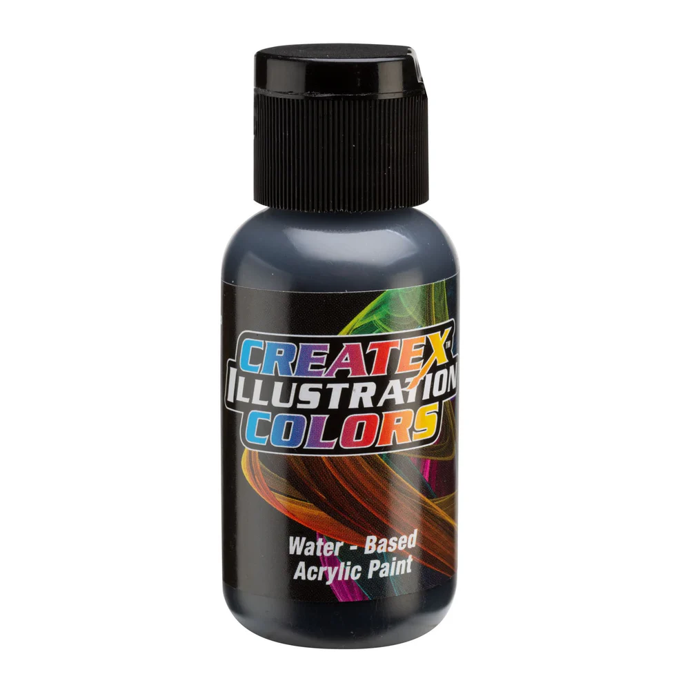 Ilustračná Čierna airbrush farba CreateX 30 ml – 5051 Transparent Black