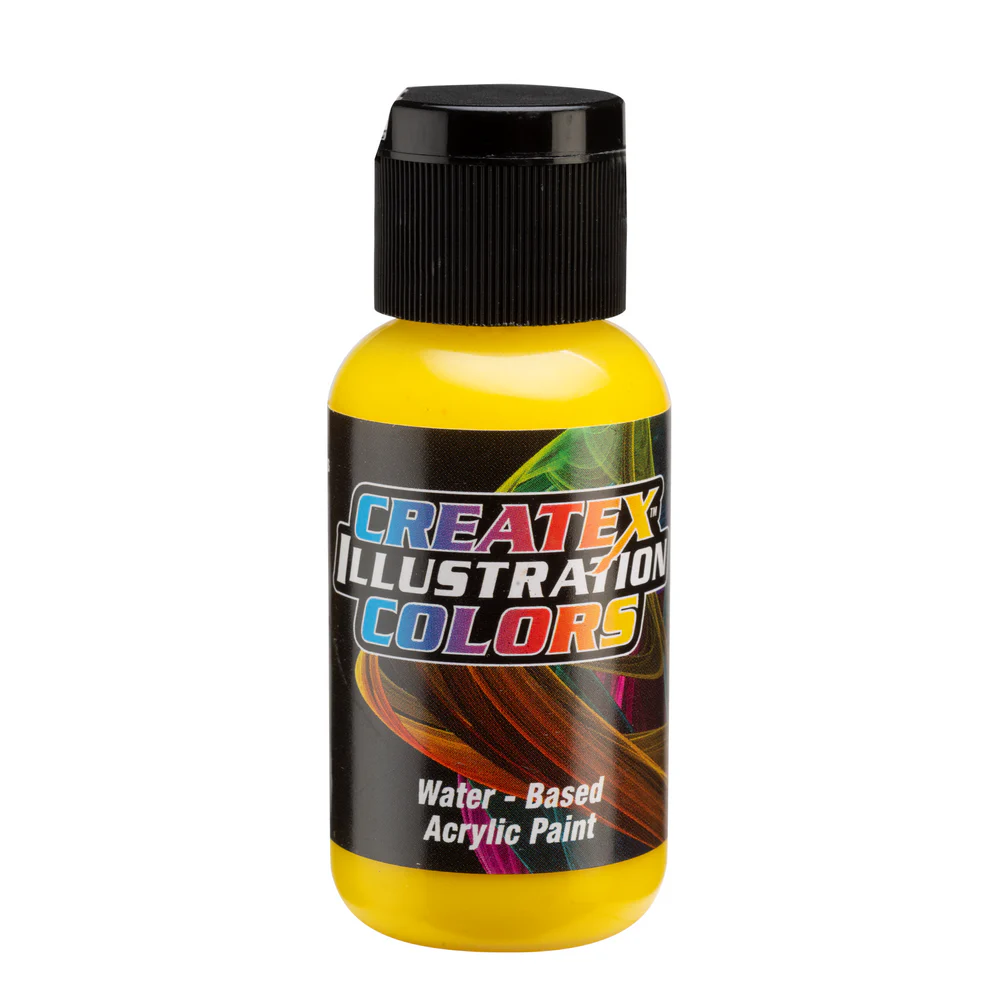 Ilustračná Žltá airbrush farba CreateX 30 ml – 5052 Transparent Yellow