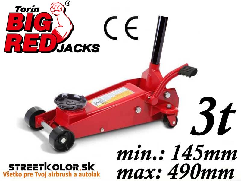 Zdvihák hydraulický 3T pojazdný s pedálom, TORIN BIG RED JACK TA83502