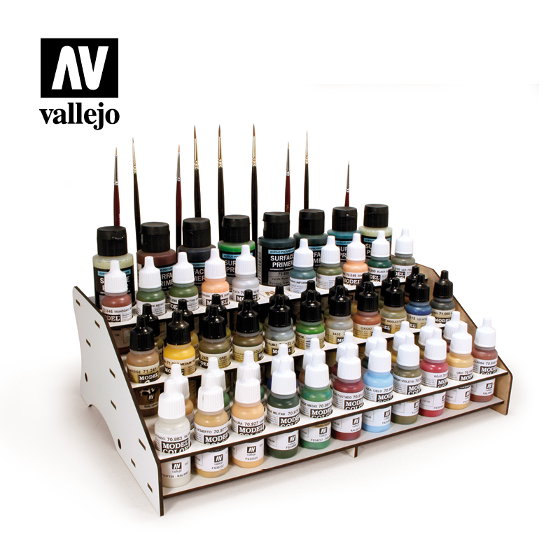 Vallejo 26.007 Stojan pre airbrush farby a štetce, 34 x 22cm (VALLEJO 26.007 PAINT DISPLAY AND WORK)