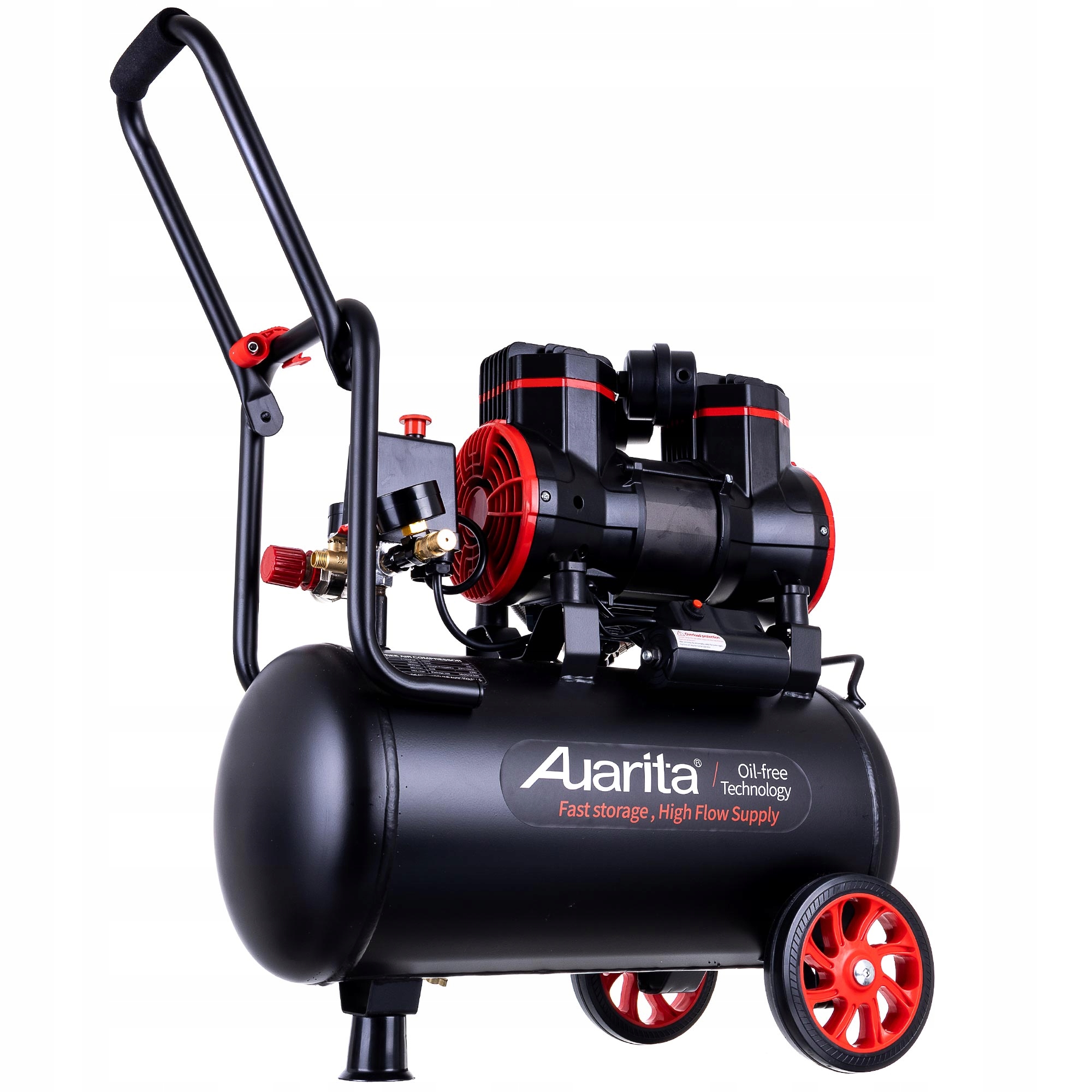 AUARITA 2-1450F24, Bezolejový kompresor, 75dB, výkon až 185l/min., zásobník: 24L