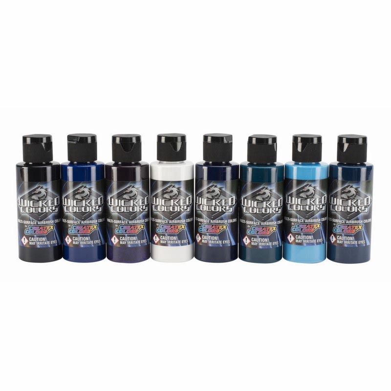 8x60ml Wicked Kent Lind cool sada airbrush farieb W114-00