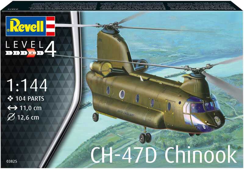 Revell CH-47D Chinook Model Set vrtuľník 03825 1:144, 104 dielov