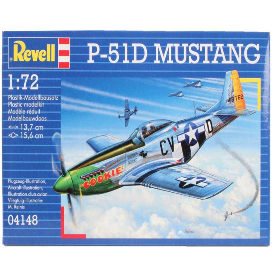 Revell North-American P-51D Mustang Model Set lietadlo 1:72, 34 dielov (REVELL P-51D MUSTANG 1:72,)