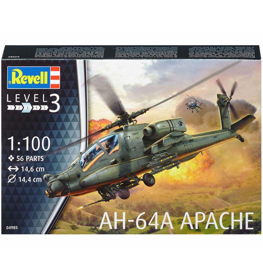 Revell AH-64A Apache Model Set vrtuľník 1:100, 56 dielov