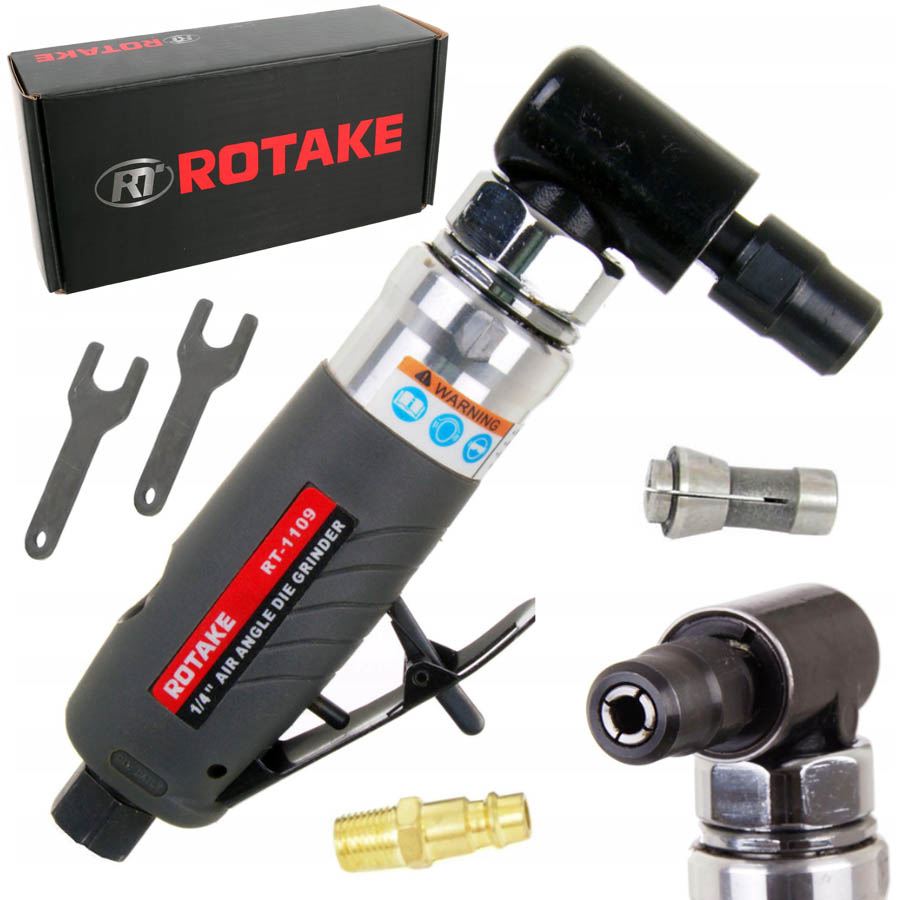 Profesionálna pneumatická stopková brúska ROTAKE RT-1109, 3+6mm (ROTAKE RT-1109 1/4&quot; AIR ANGLE DIE)