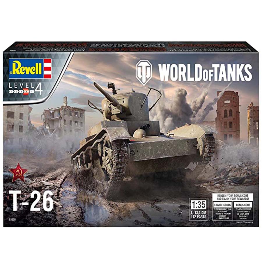 Revell T-26 WORLD OF TANKS Model Set tank 1:35, 172 dielov