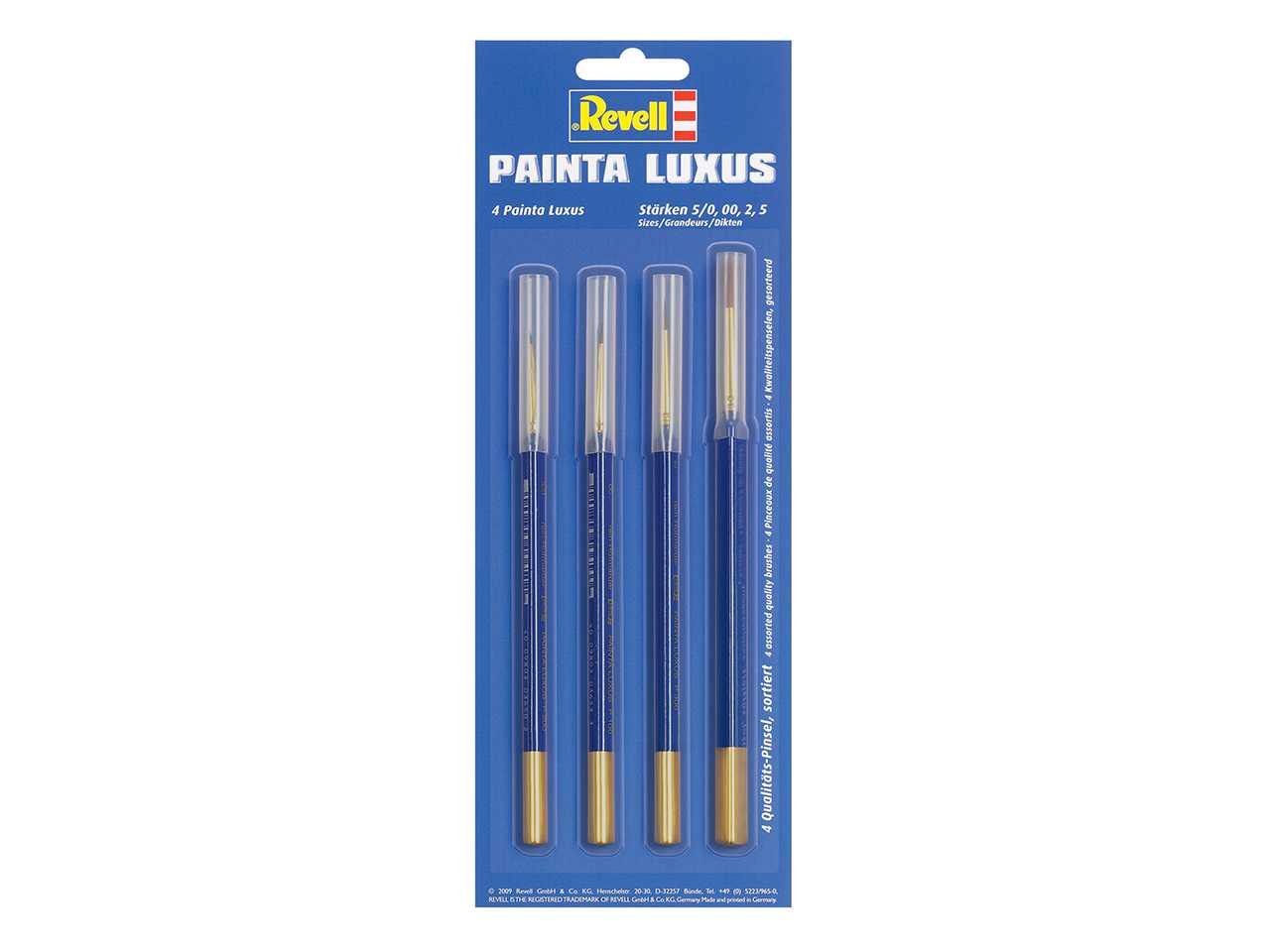 Revell Painta LUXUS, Sada 4 štetcov z kunej srsti