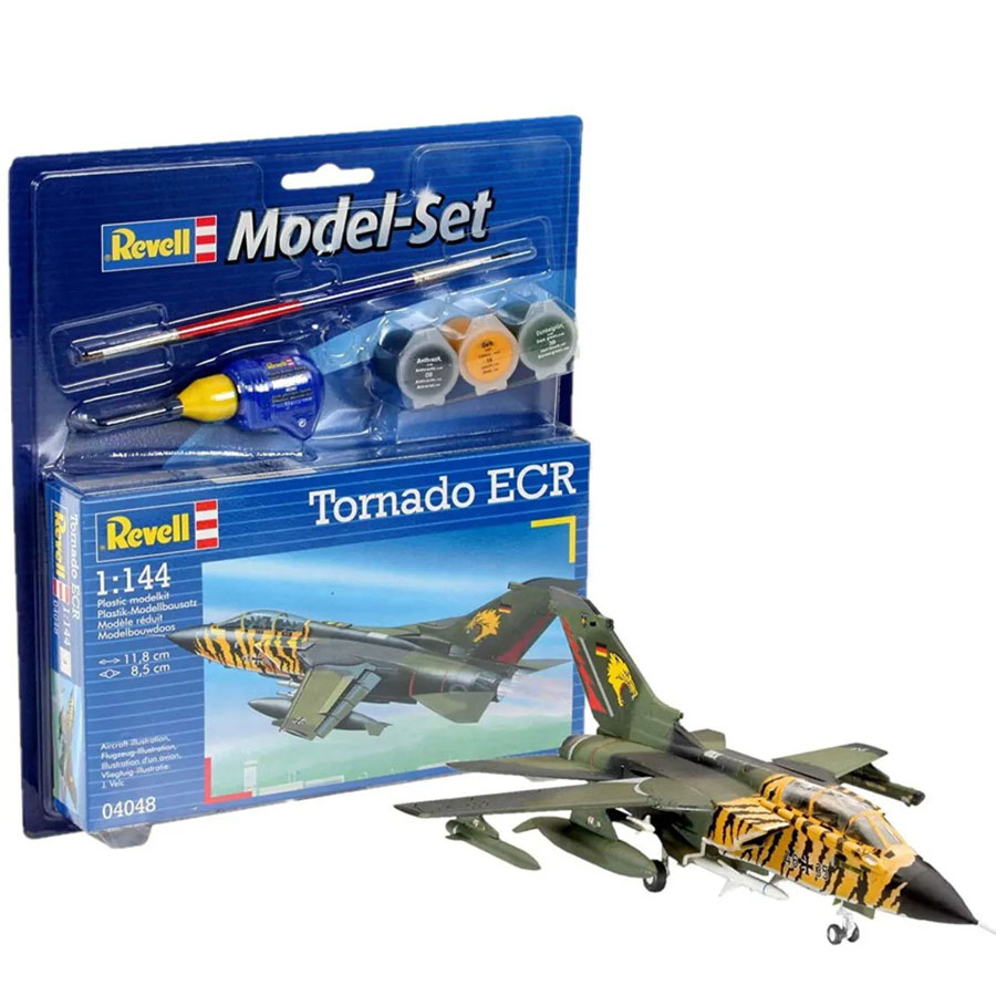 Revell Tornado ECR Model Set lietadla 1:144, 63 dielov + farby + lepidlo +  štetec