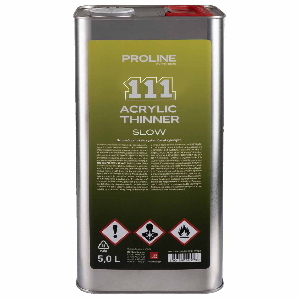 Univerzálne akrylové pomalé riedidlo PROLINE 111, 5 litrov