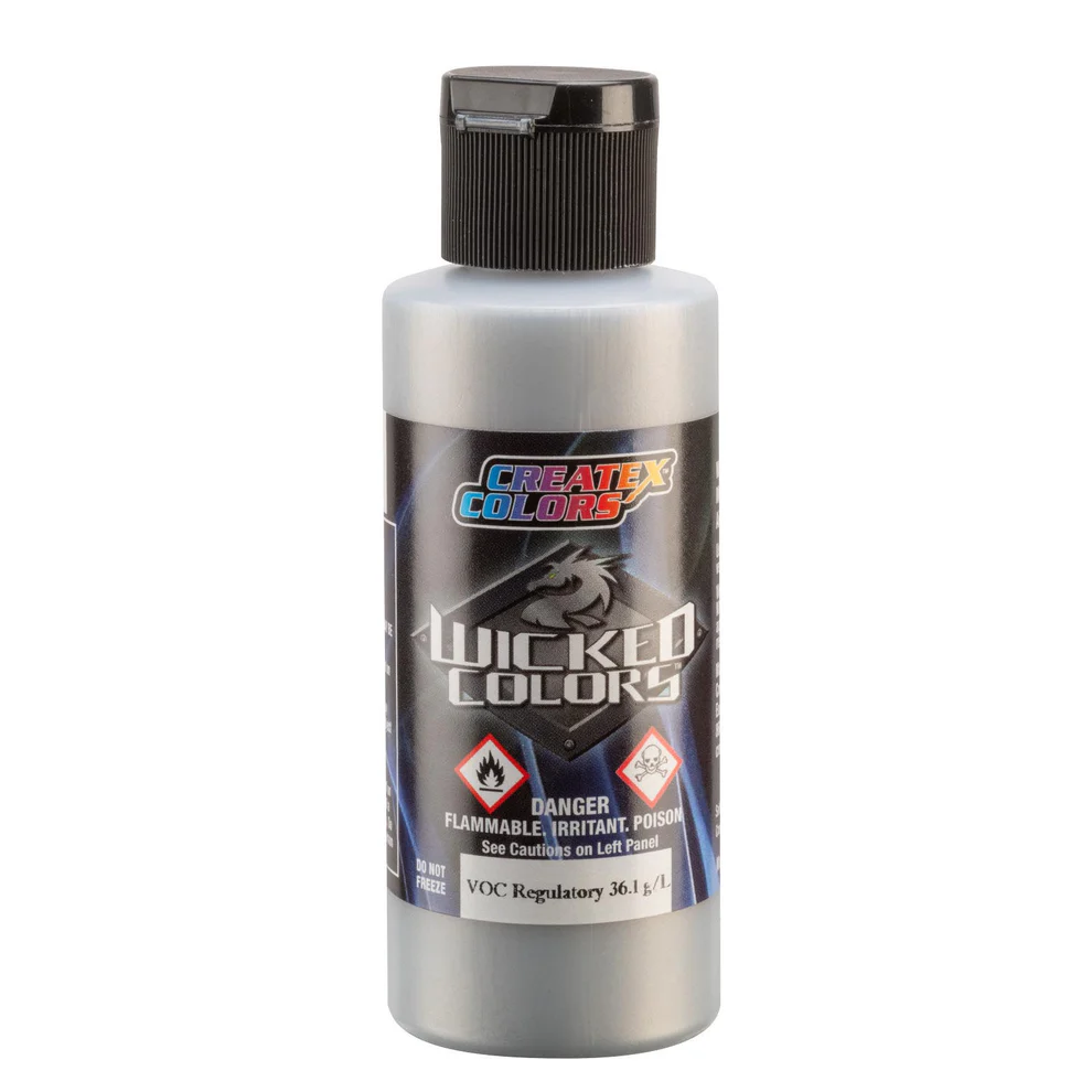 Wicked Chrómová strieborná airbrush farba CreateX W357 60 ml – Quicksilver Chrome