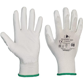 Ochranné pracovné rukavice Fridrich & Fridrich BUNTING LIGHT biele, veľkosť 8-M