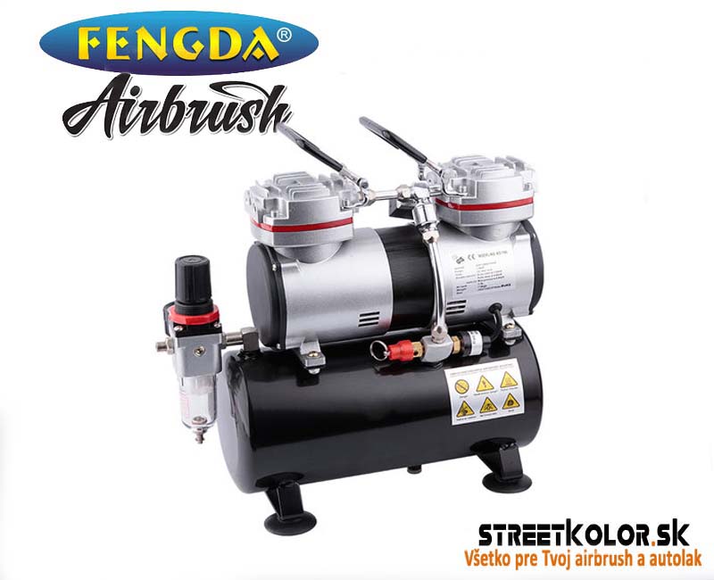 Airbrush kompresor FENGDA ® AS-196, Dvojvalcový