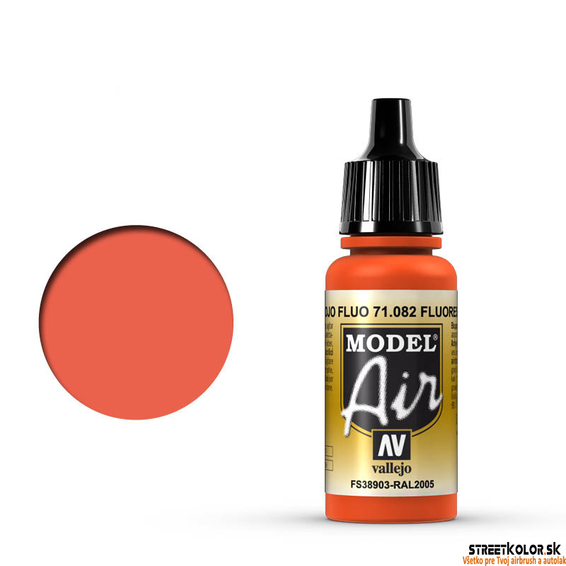 Vallejo 71.082  fluorescenčná červená airbrush farba 17 ml (VALLEJOFLUORESCENTRED)