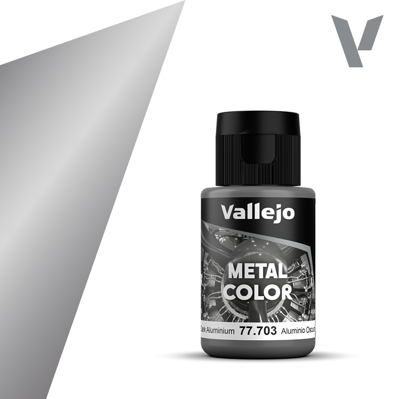 Vallejo 77.703 Tmavá hliníková metalická airbrush farba 32 ml